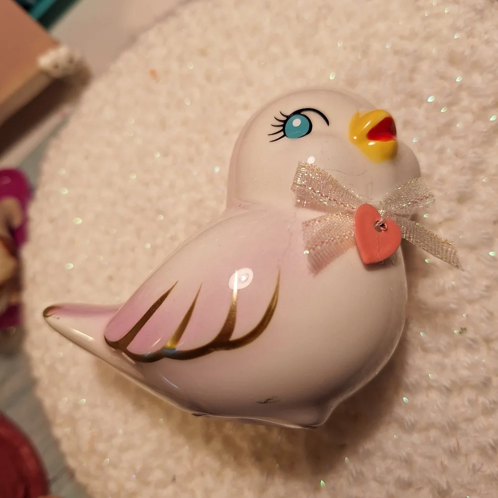 Charming Pink Bird Figurine